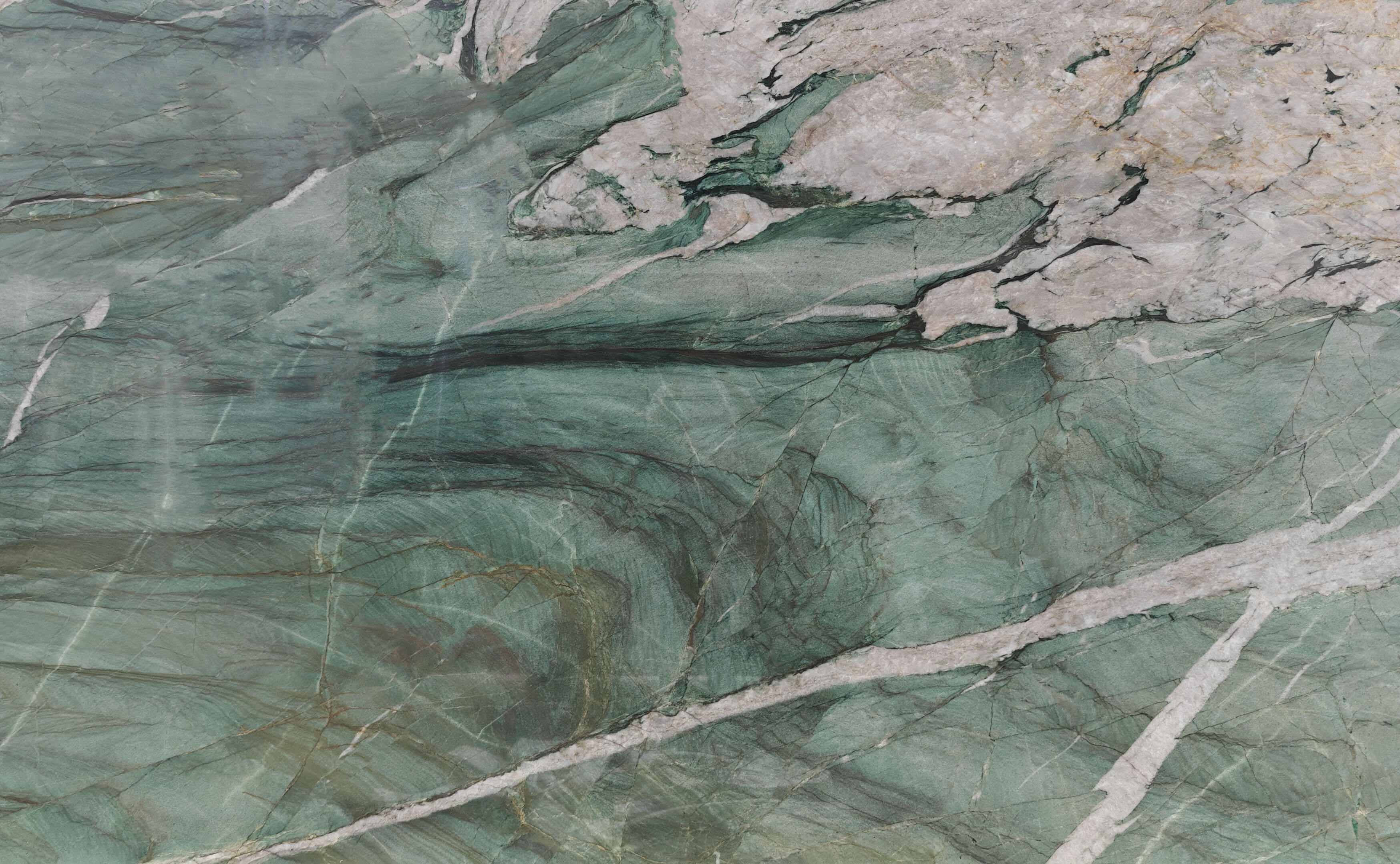 Royal Green Quartzite Slabs Exotic Natural Stone For Luxury Commercial 